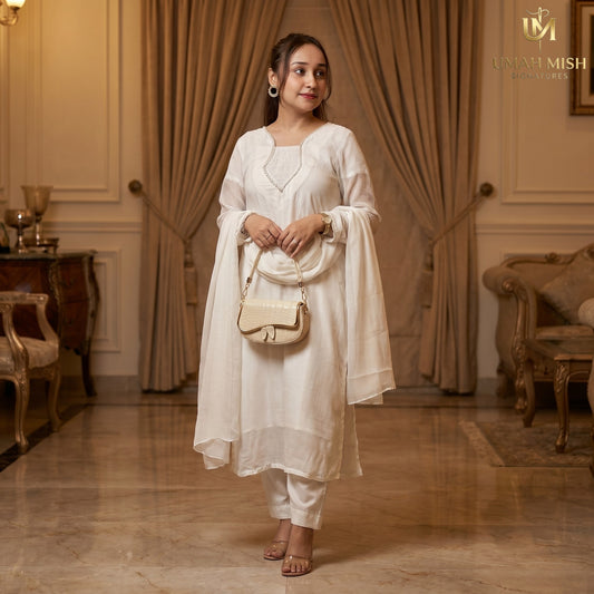ABE NOOR – 3-Piece Pure Chiffon Stitched Suit