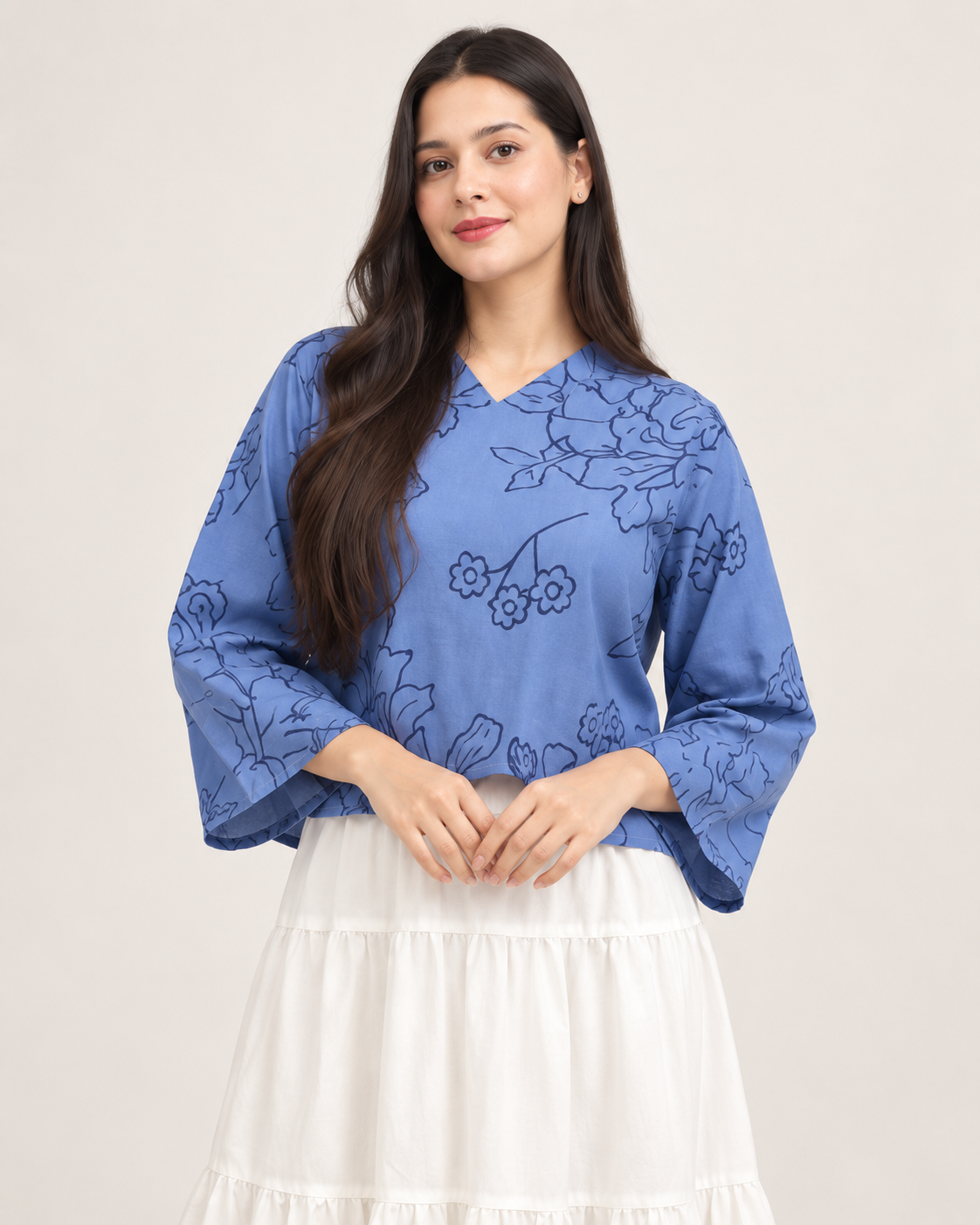 Azure Bloom Lawn Co-Ord Set