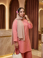 Rangrez tea pink chiffon garara set - side view