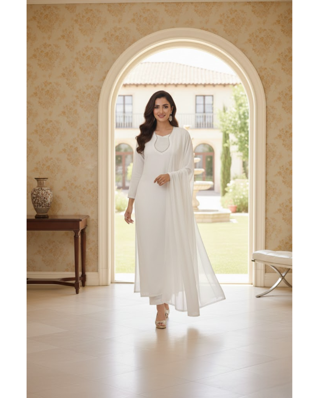 ABE NOOR – 3-Piece Pure Chiffon Stitched Suit
