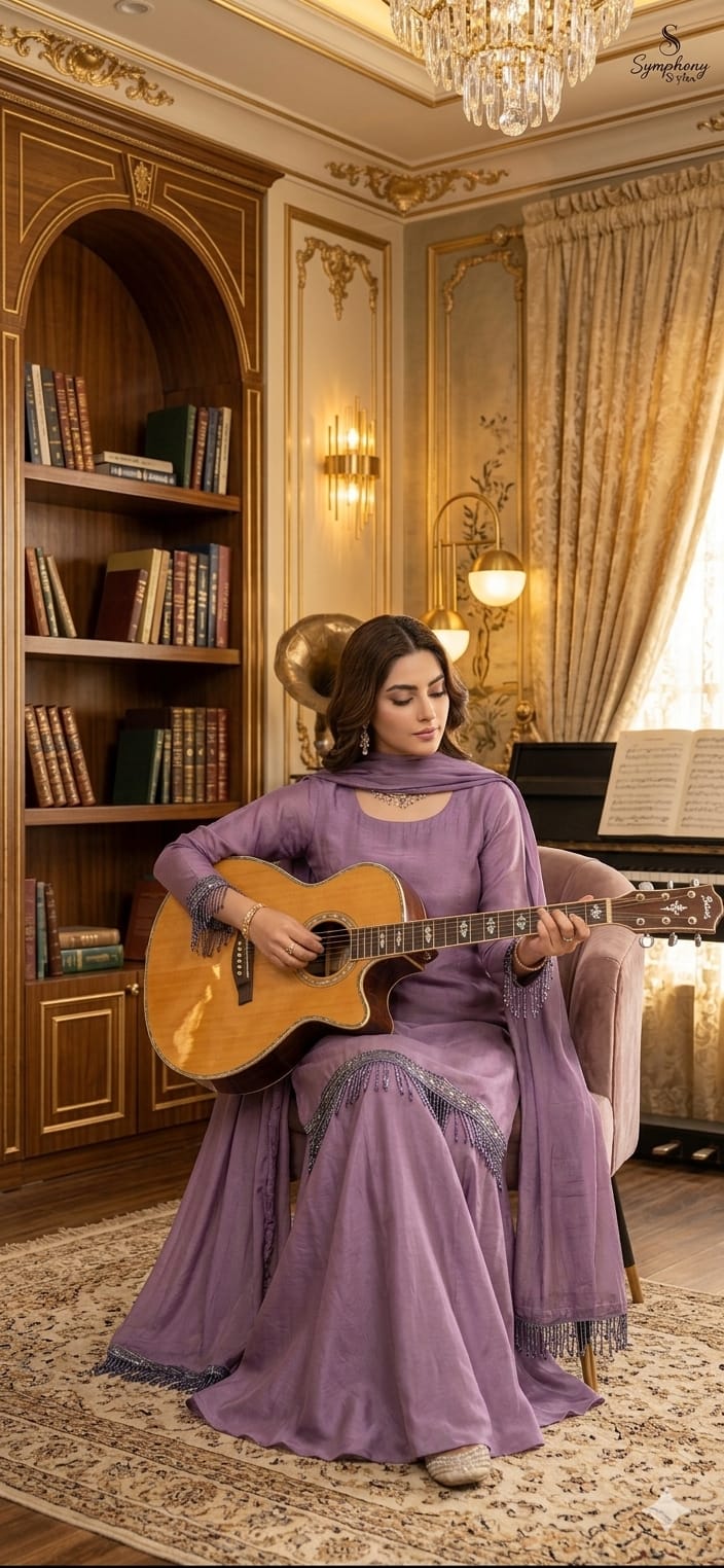 ZARQA — Purple 3-Piece Embroidered Chiffon Garara Set