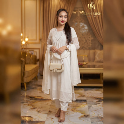 ABE NOOR – 3-Piece Pure Chiffon Stitched Suit